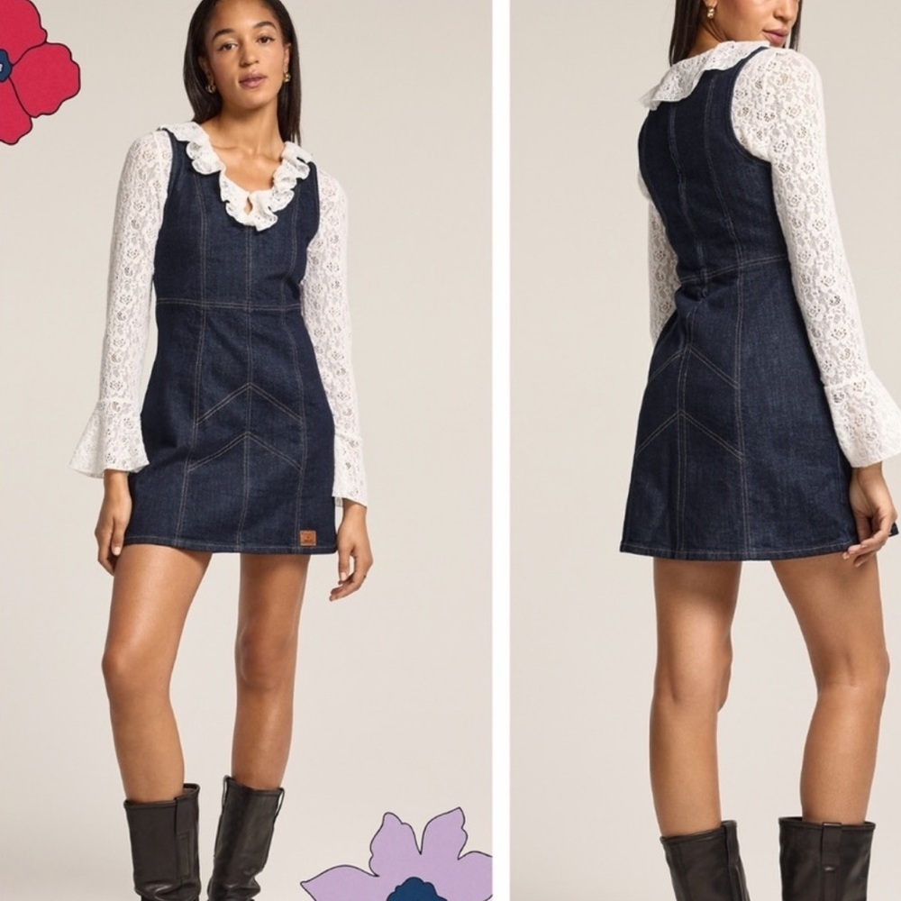 NWT! Old Navy x Anna Sui Sleeveless Denim Mini Dress - Picture 4 of 10
